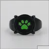 Pierścienie zespołu kreskówka czarny kot Claw Ring dziewczyna chłopiec zielony emalia love łap