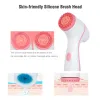 Dispositivos elétrica escova de limpeza facial sonic silicone limpeza ultra-sônica escova facial à prova dwaterproof água limpador da pele rotação escova remover acne