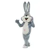 Hot Sales halloween Custom Grijs Konijn Mascottekostuum Fancy dress carnaval Verjaardagsfeestje Pluche kostuum