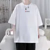 Herr t-shirts varor full 8xl-m ren bomull kortärmad t-shirt för herr sommaren ny pi shuai tryckt halvärmad t-shirt med förstorad vikt