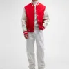 Fabricante OEM de alta qualidade masculino Chenille bordado mangas de couro personalizado beisebol Letterman Varsity Jacket 34