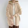 Cardigan Donna Inverno Oversize Caldo Felpa Casual Tunica Cappotto Giacche Cardigan con cappuccio Capispalla allentata