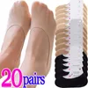 Chaussettes transparentes pour femmes, 5/20 paires, invisibles, peu profondes, doublure d'entraînement, ballerine, bateau, pantoufles fines pour dames