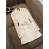 Basic Casual Dresses Designer omen middle long waist dresses letter jackets loose letter button sexy 240302