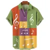 Männer Casual Shirts 2024 Hawaiian Shirt Musik Grafik 3D Gedruckt Herren Tops Designer Übergroßen T-shirt Männer