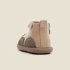 Сапоги, размер 15–25, осенне-зимние детские короткие кожаные ботинки для девочек, модная обувь для мальчиков и малышей