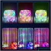 Sacs de rangement Nouveaux sacs de rangement LED guirlandes lumineuses couleur de rêve chaîne de noël avec télécommande pour chambre à coucher arbre de fête livraison directe H Dhmr2