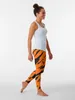 Calças ativas tigre impressão bengala laranja preto animal padrão leggings feminino legging ginásio para moletom