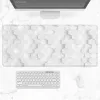 Almofadas branco geométrico estética mouse pad jogos xl hd computador personalizado grande mousepad xxl playmat antiderrapante tapete de mesa de computador de escritório