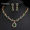 Emmaya Arrivo Green Waterdrop Aspetto Zirconia Accessori per costumi affascinanti Orecchini e set di gioielli per collane 240220