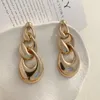 Boucles d'oreilles VIVILADY exagérées géométrie brillante coquille gland bijoux pour femmes mode Simple Vintage fête cadeau en gros