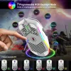 Mice J900 6400DPI Adjust 6 Buttons Gamer USB Wired Honeycomb Hollow RGB Gaming Mouse 1XCB