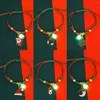 Charme pulseiras moda luminosa trançada pulseira de natal papai noel boneco de neve veado sino árvore ano festa jóias presentes