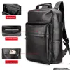 Sac à dos pour ordinateur portable Humerpa Hommes Luxe Fashion Business 15,6 pouces Sacs à dos en cuir véritable Grande capacité Sac Drop Livraison Comput Otwz3