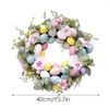 Kwiaty dekoracyjne 2024 Easter Egg Wreath sztuczne wieńce do drzwi na patio dekoracje na patio