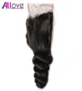 Allove 10A Cabelo Brasileiro Onda Solta Fechamento de Renda Solta Tecer Cabelo Virgem Malaio Fechamento de Renda Peruana Virgem Indiana Ha2530784