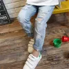 Pantskirt Kids Broken Hole Jeans 2020 Spring/Summer Fashion Children 찢어진 데님 바지 팬츠 바지 210 년 착용 tx083