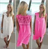 Basic Casual Dresses Style Women Lace Summer Loose Casual Beach Mini Swing Dresses Chiffon Cover Clothing 240302