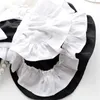 Dog Apparel Black White Maid Dress Clothes Lacework Lapel Lolita Clothing Cat Sweet Kawaii Comfortable Party Pet Products Wholesale