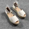 Sandals Velvet Shoes Med High Heel Sandal for Women Open Toe Suit Female Beige Large Size Clogs Wedge Muffins shoe Buckle Strap Suede Me T240302