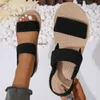 2024 Summer Casual Fashion Round Wedge Solid Color Comfortable Open Toe Anti-slip Wear-resistant Women's Sandals