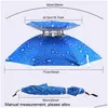 Guarda-chuvas portátil sol chuva guarda-chuva chapéu dobrável ao ar livre guarda-sol à prova dwaterproof água cam pesca golfe jardinagem headwear boné praia cabeça chapéus otix6