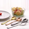 Cucchiai 1/2PCS Oro Cucchiaio da insalata ForchettaInsalata Set di posate in acciaio inossidabile che serve accessori da cucina unici colorati