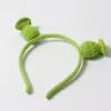 Pinces à cheveux 652F, bandeau d'oreille vert d'halloween, cerceau pour enfant, chapeau amusant tricoté pour fête