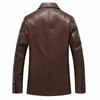 Jaquetas de couro macio dos homens jaqueta grossa moto casacos casaco masculino plus size 4xl inverno clássico da motocicleta negócios 240229