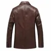 Giubbotti in pelle morbida Giacca da uomo Cappotti da moto spessi Casaco Masculino Plus Size 4XL Inverno Moto classica da lavoro 240229