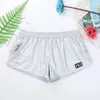 Mens Holographic Shiny Metallic Boxer Briefs Casual Loose Lounge Shorts Underwear Fashion Swim Trunks Bikini Swimwear 240227