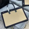 Modische Raffias-Webung, Designer-Strandtasche, Rive Gauche, Shop, Canvas-Pochette, Luxurys-Handtasche, große Einkaufstasche, Damen- und Herren-Schulter-Clutch, Umhängetaschen, Stadtreisetaschen