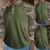Men's Casual Shirts Blouse Soft Sports Lapel Solid Color Camouflage Printing Raglan Sleeve Top Long T Shirt Tops