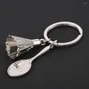 Keychains Zinc Alloy Badminton Key Chain Ring Holder Creative Casual Personality Car Keychain Charm Bag Keyfob Jewelry Gift Wholesale J029