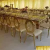 Mobilier commercial européen créatif simple mariage en acier inoxydable El banquet fête table extérieure 022 livraison directe maison jardin fourrure Dhncu