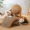 Scratchers Cat Scrating Board Toy, drewniana kota chwytająca piłka, szlifowanie pazur, ręcznie owinięta lina na konopie miecza, rama wspinaczkowa, zapasy dla zwierząt domowych