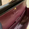 Tasarımcı Çantalar Zincir Çantası Ekose Flep 5a CF Havyar Omuz Çanta Altın Gümüş Zincir Deri Deri Deri Deri Deri Deri Sold Renk Kare Stripe Lady Messenger 01