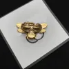 Luxury designer Cluster Rings ladies pearl fancy diamond bee ring brass vintage material high quality with box