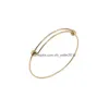 Bangle Stainless Steel Wire Bracelets 55Mm 60Mm 65Mm Diy Jewelry Adjustable Expandable Charm Bracelet 5 Colors Drop Delivery Dhypq