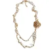 Clastic Flower Pearl Chain Pendant Necklace Jewelry For Women 240227
