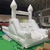 Casa de salto branco por atacado Modern Luxury Inflatable Slide inflável e inflável com parede de parede lua de lua de salto para o casamento incluído soprador