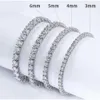 Yu Ying Free Fire Real 925 Silver 2mm 3mm 4mm 5mm 6,5 mm bred Moissanite Diamond Smycken Tennisarmband/halsbandskedja