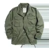 Maden m65 jaquetas para homens exército verde oversize denim jaqueta militar vintage casual blusão sólido casaco roupas retro solto 240228