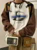 QWEEK 90. Vintage Blobie Kobiety Hip Hop Streetwear Overysised Blushirts Style HARAJUUKU RETRO PULLOVER 240219