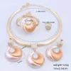 CYNTHIA ensembles de bijoux pour femmes boucles d'oreilles collier bague Vintage Bracelet pendentif couleur or Dubai bijoux mariée fête de mariage 240221