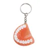 Nyckelringar Dental Presentdekoration Simulering Harts Tänder Form Tandnyckel Kedjedprotes Keyring Pendant