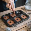 Schimmelpilze 6Cup Donut Cartoon Bären Backwerkzeuge mit Schokoladenkuchen -Backblech, Nicht -Schicht -Kuchenpfanne Madeleine Form, Mini Donut Muffin Pfanne