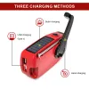 Radio Solar Hand Crank Radio FM AM WB Väder Radios 2000mah USB laddar utomhus Emergency LED -ficklampan Power Ban