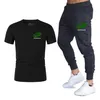 Le nouvel été T-shirt pantalon costume pour hommes vente chaude loisirs fitness jogger 2 ensembles de loisirs pantalons à manches courtes vêtements de sport pour hommes