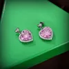 Diamond jewelry earrings designer for women luxury earrings love Irregularity Stud Earrings Pink purple colored rhinestones accessories